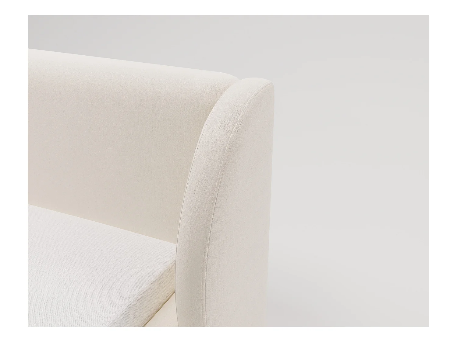 Emporius Lit double 160x200 Barcelona, Lit capitonné avec tête de lit arrondie, lit 160 x 200 Noir (Komodo 23)