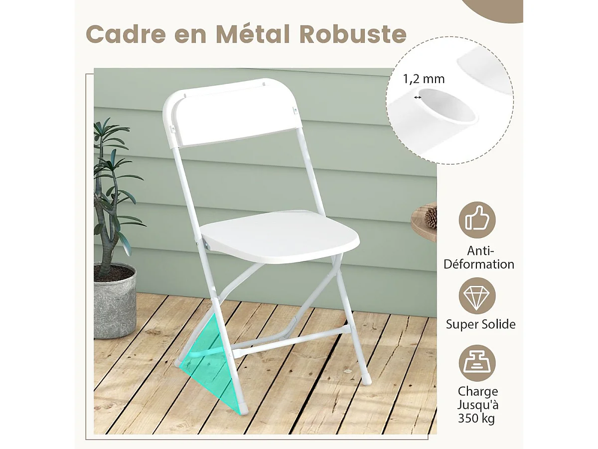 Set van 4 klapstoelen, 4 tuinstoelen, klapstoelen voor buiten en binnen