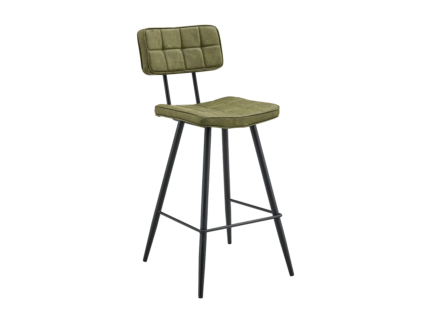 Lot de 2 tabourets de bar en simili vert FERNAND - HAPPY GARDEN