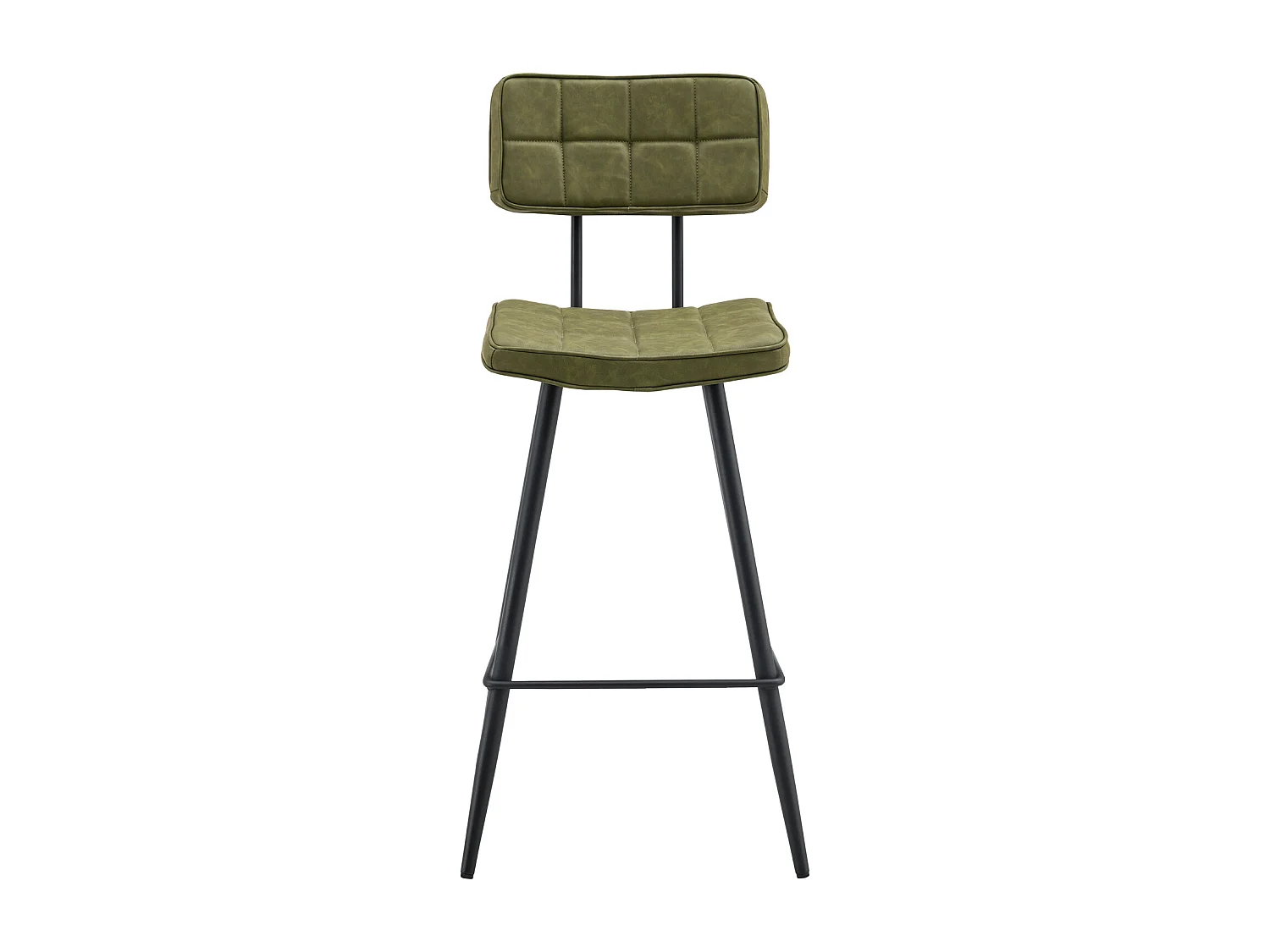 Lot de 2 tabourets de bar en simili vert FERNAND - HAPPY GARDEN