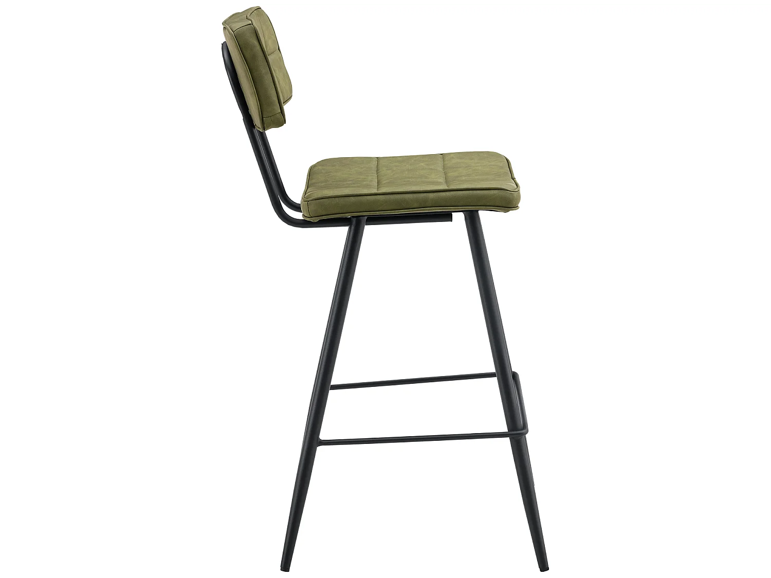 Lot de 2 tabourets de bar en simili vert FERNAND - HAPPY GARDEN