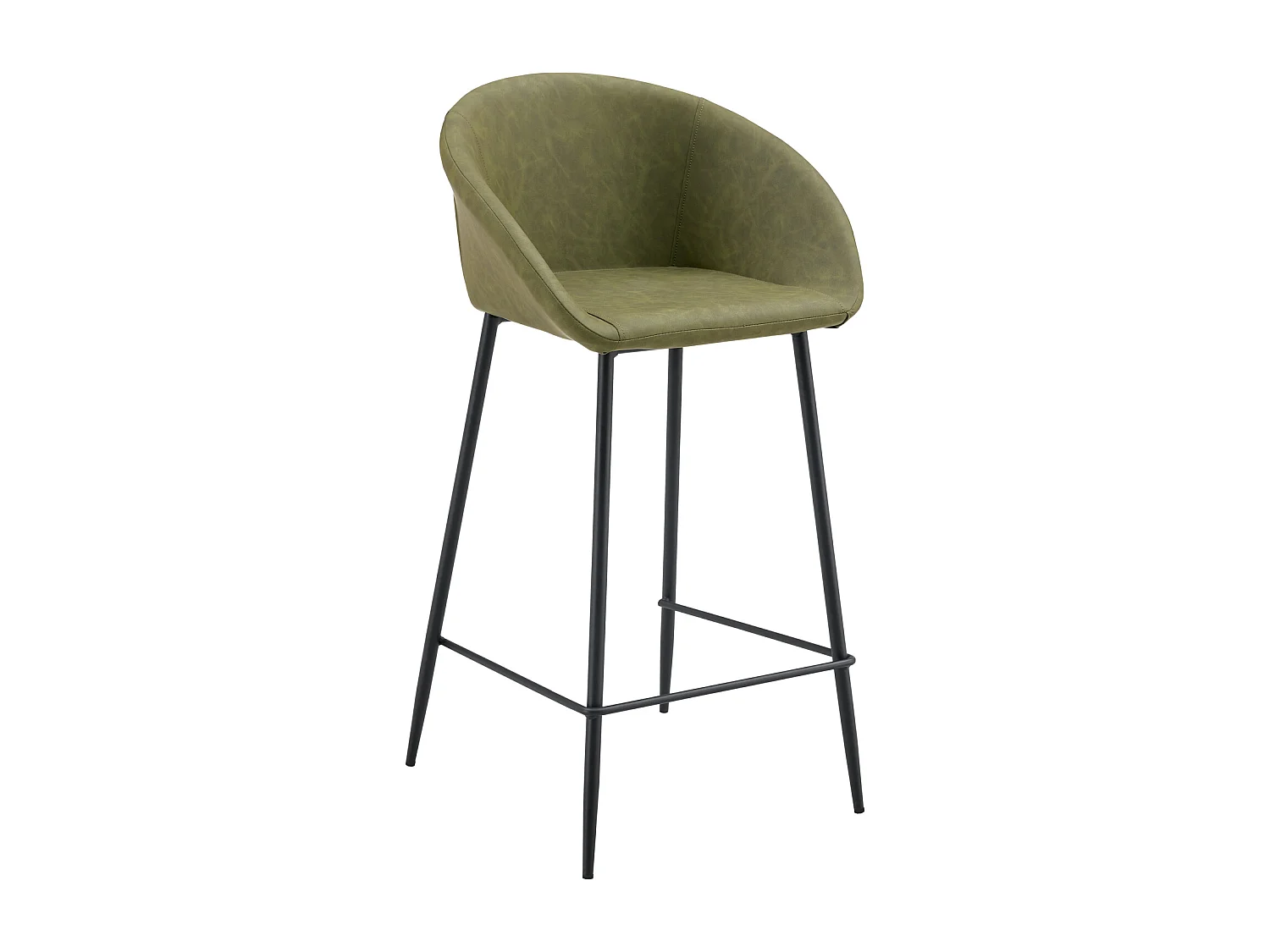 Lot de 2 tabourets de bar en simili vert ACHILLE - HAPPY GARDEN