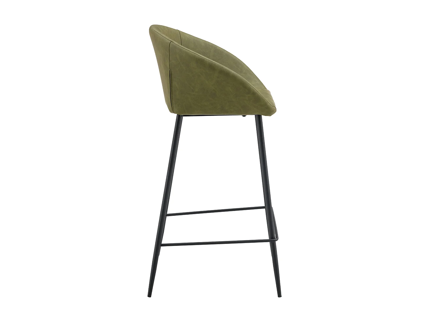 Lot de 2 tabourets de bar en simili vert ACHILLE - HAPPY GARDEN