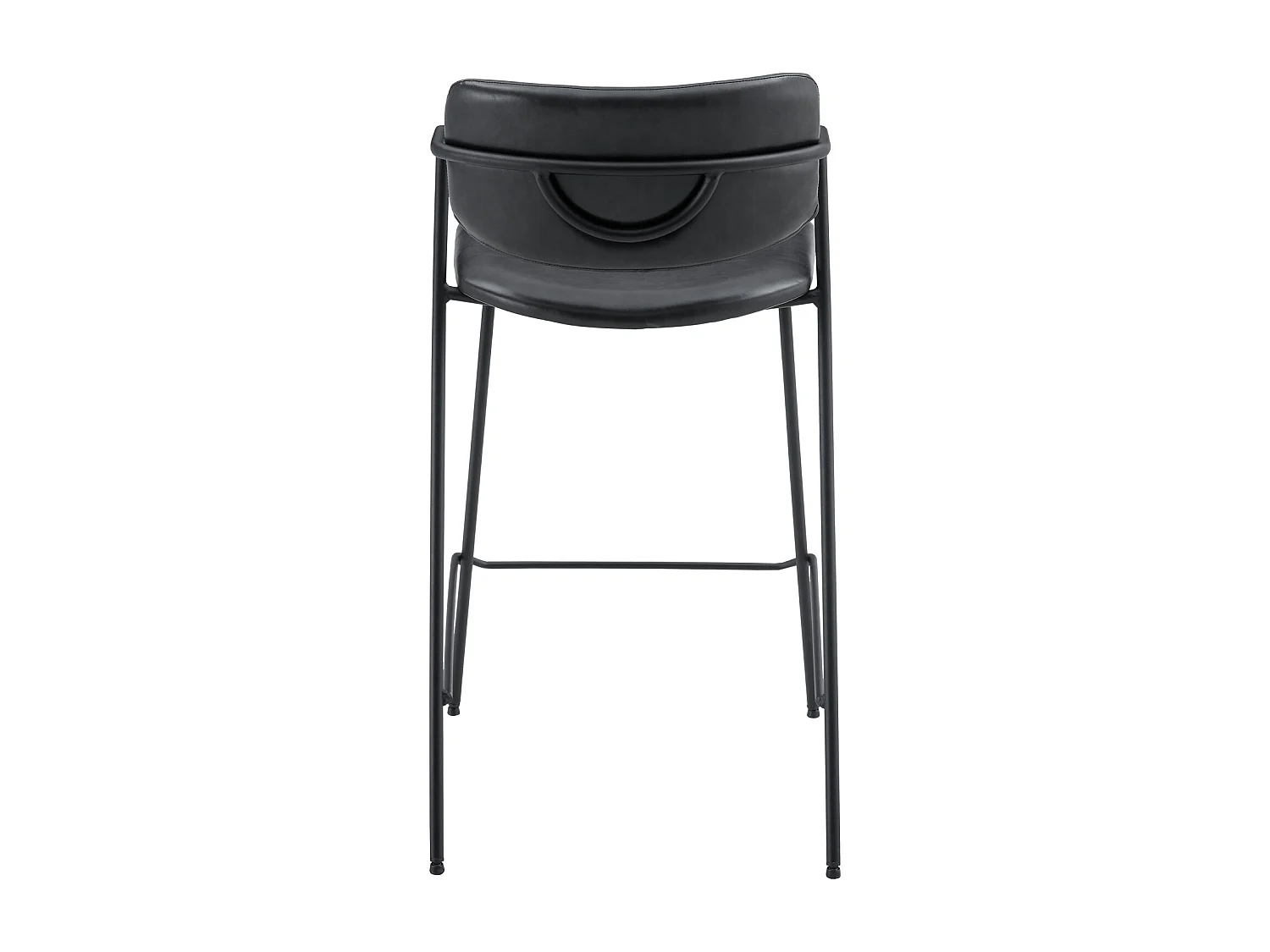 2er Set Barhocker aus schwarzem Kunstleder LÉON