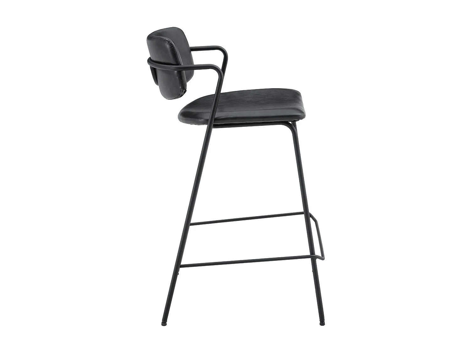 Lot de 2 tabourets de bar en simili noir LÉON - HAPPY GARDEN