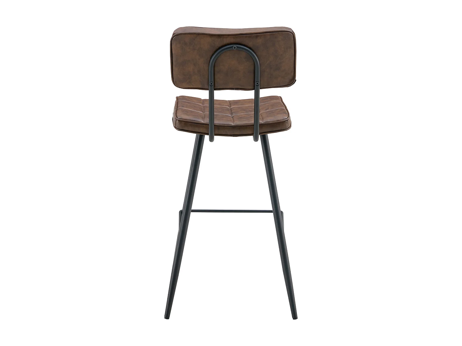 Lot de 2 tabourets de bar en simili marron FERNAND - HAPPY GARDEN