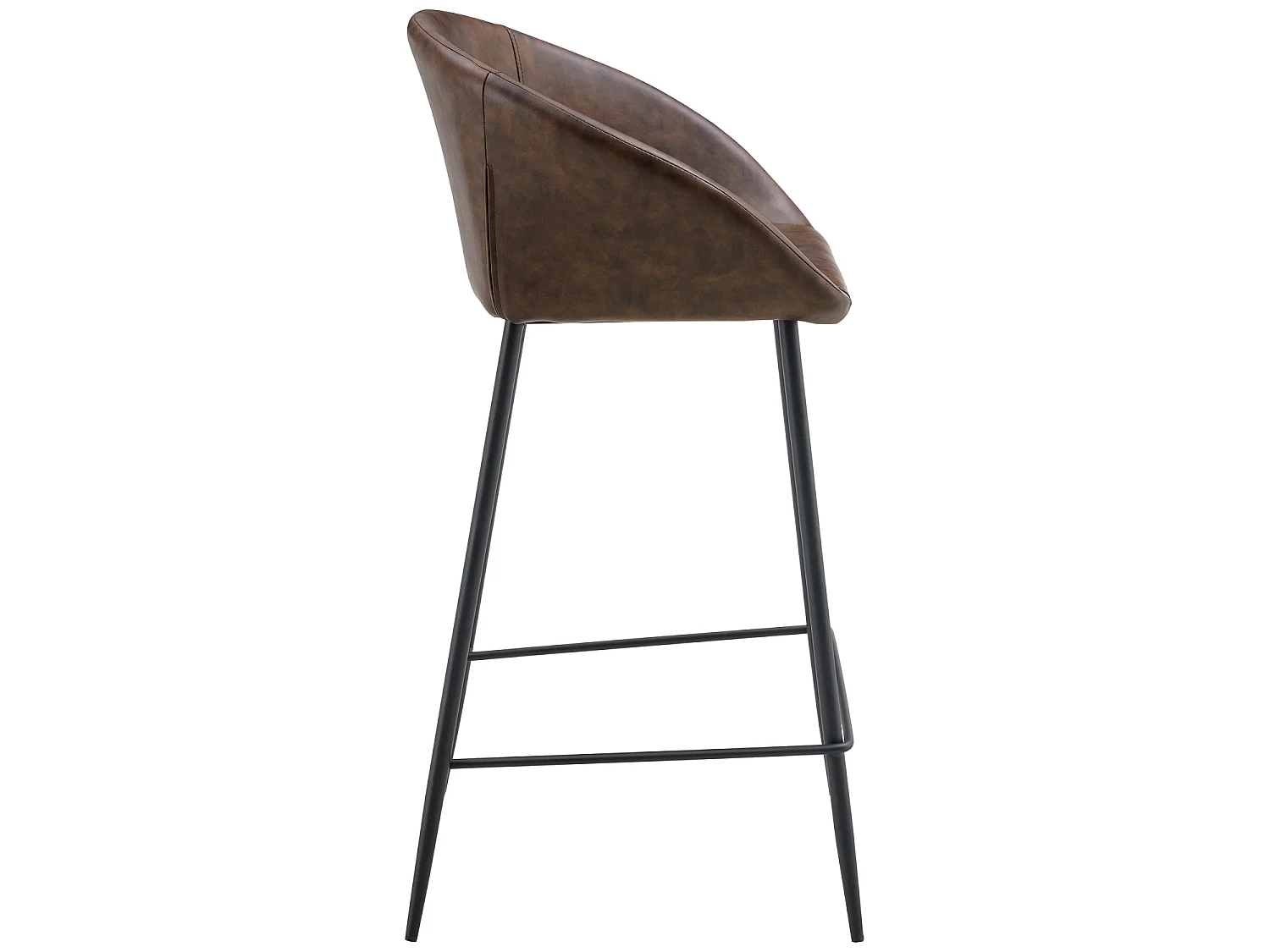 Lot de 2 tabourets de bar en simili marron ACHILLE - HAPPY GARDEN