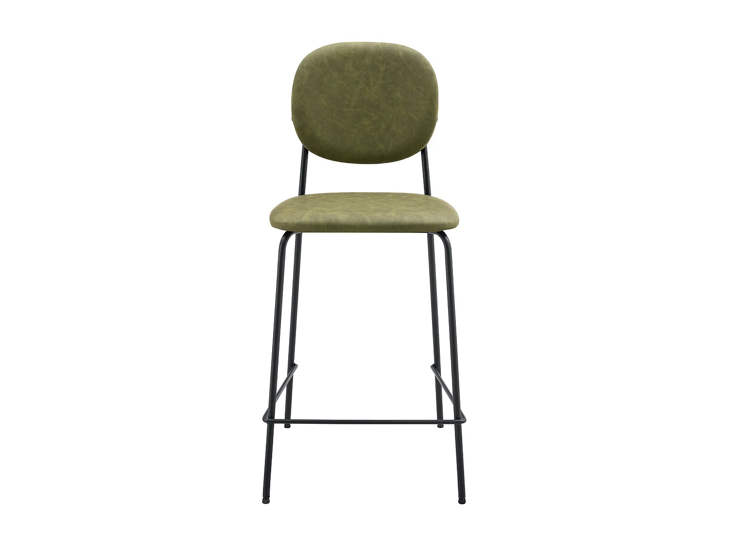 Lot de 2 tabourets de bar en simili vert EDMOND - HAPPY GARDEN