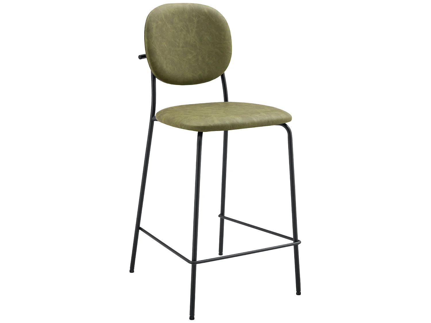 Lot de 2 tabourets de bar en simili vert EDMOND - HAPPY GARDEN