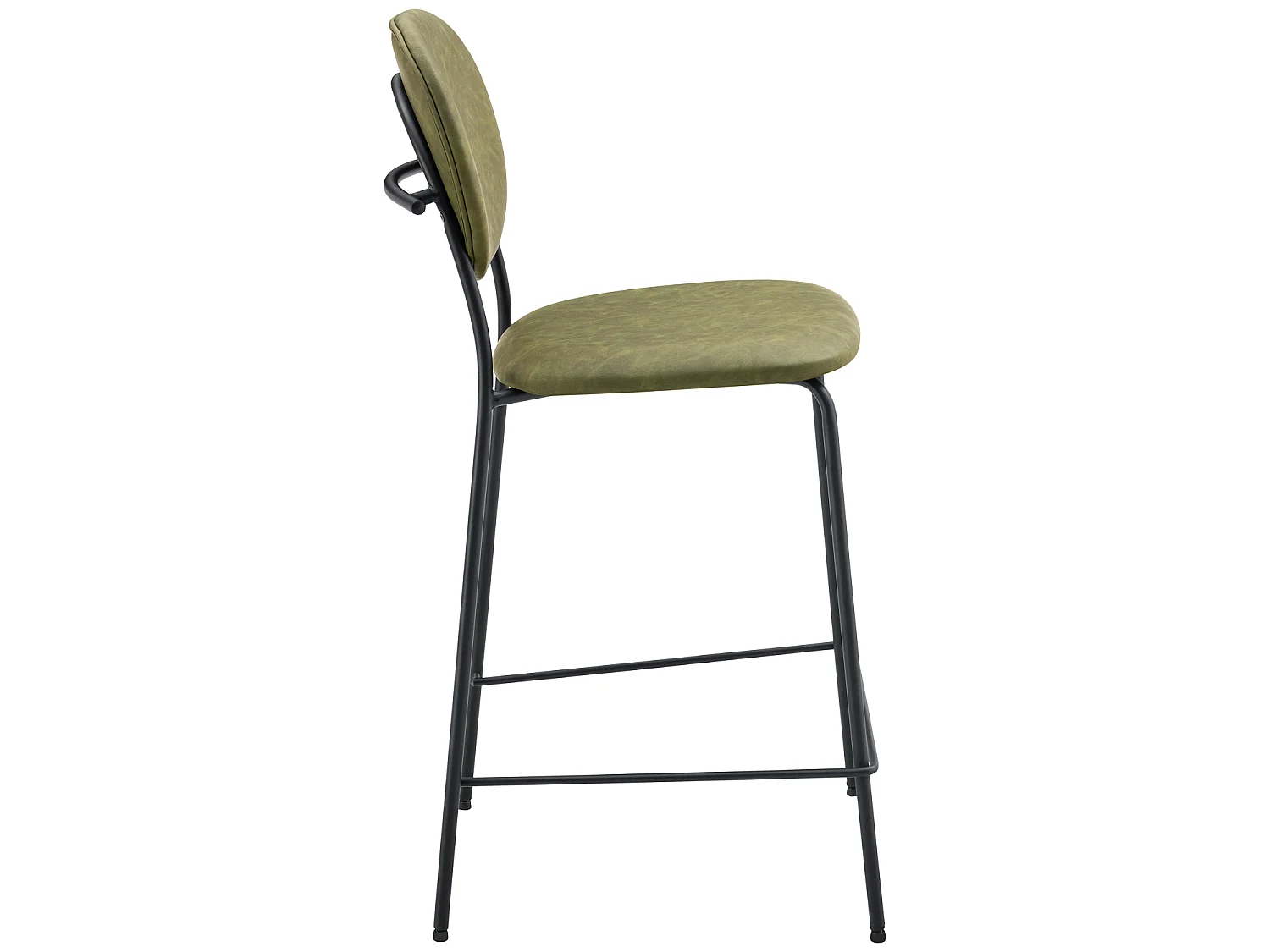 Lot de 2 tabourets de bar en simili vert EDMOND - HAPPY GARDEN
