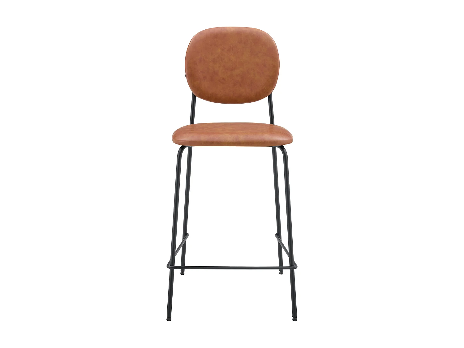 Lot de 2 tabourets de bar en simili cognac EDMOND - HAPPY GARDEN