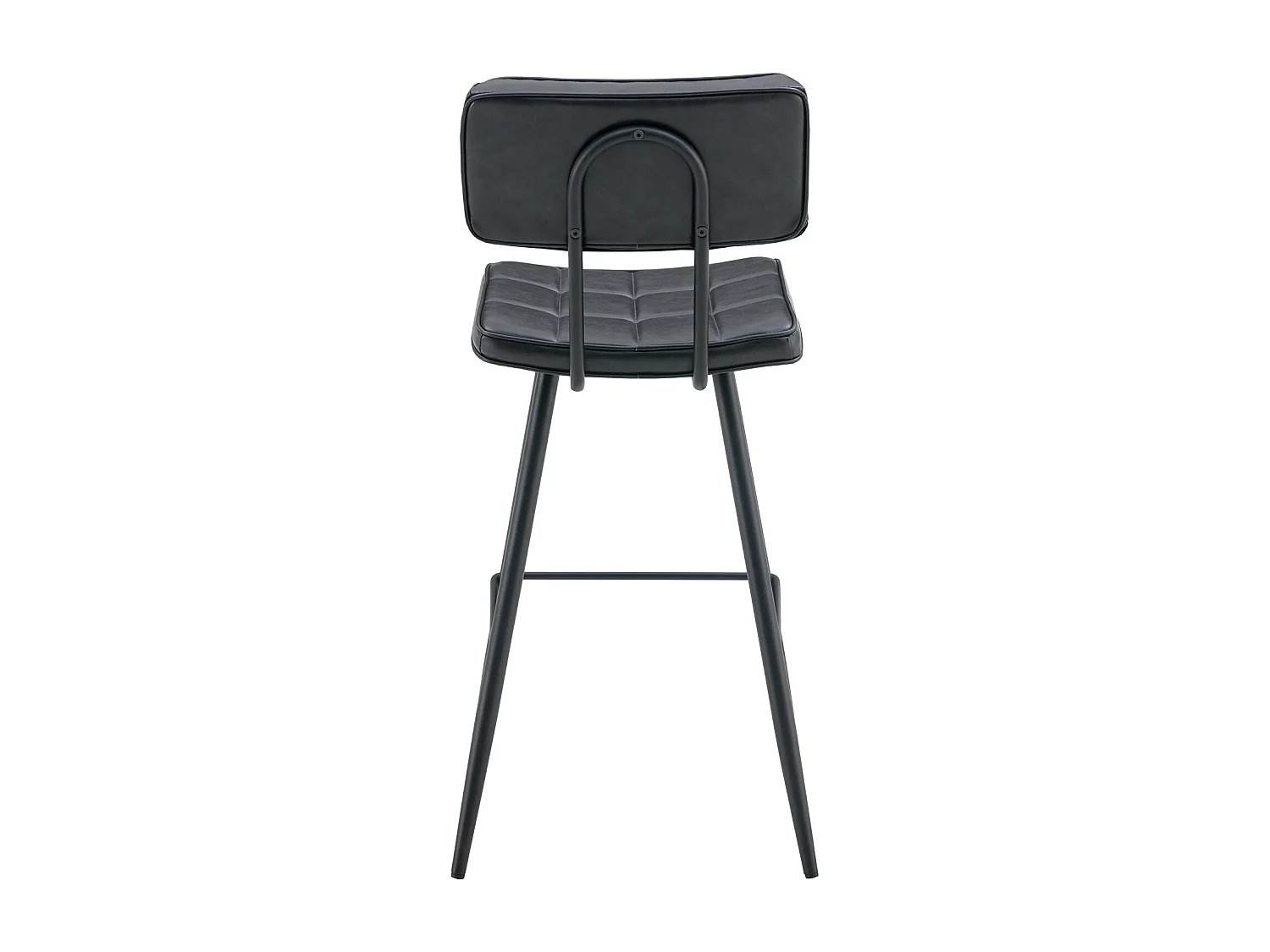 Lot de 2 tabourets de bar en simili noir FERNAND - HAPPY GARDEN
