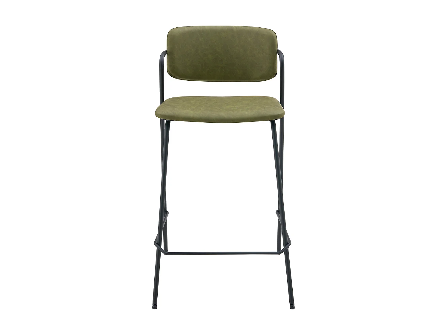 Set van 2 LÉON groene imitatie barkrukken