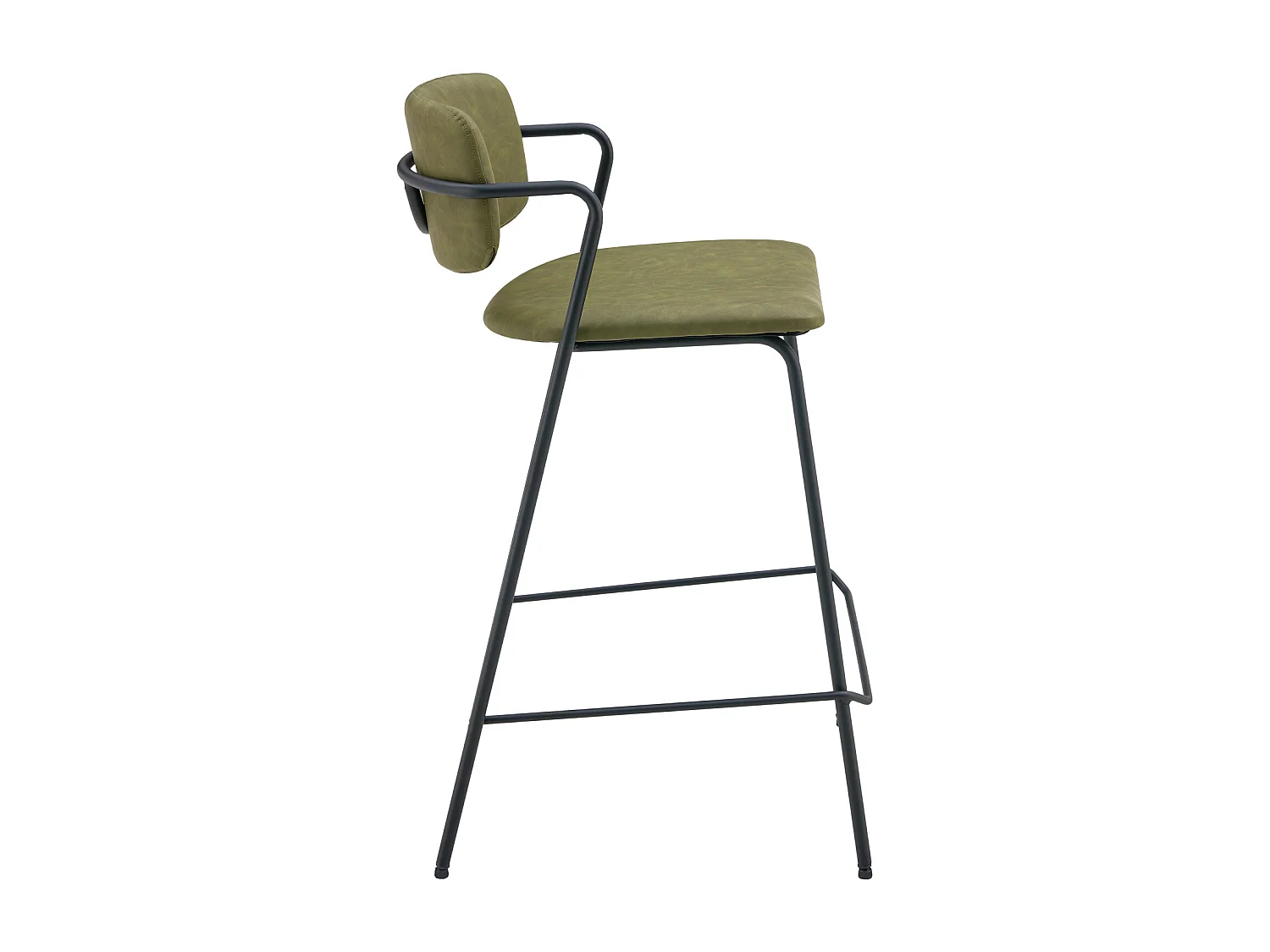 Lot de 2 tabourets de bar en simili vert LÉON - HAPPY GARDEN