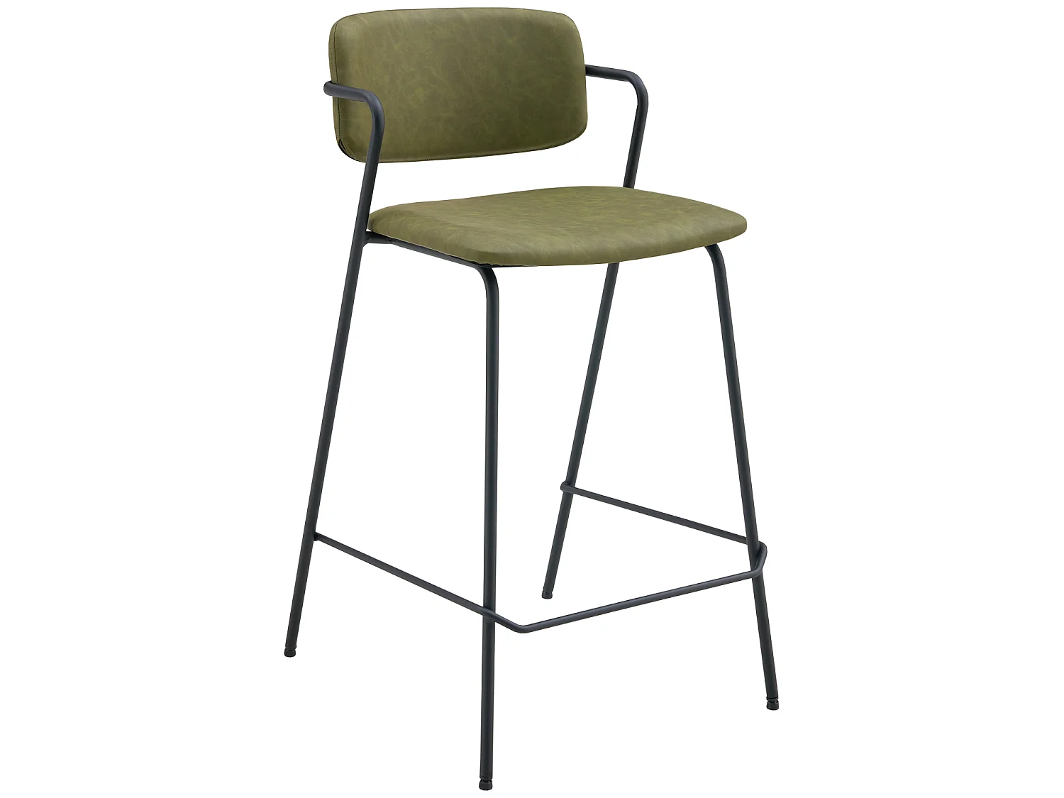 Lot de 2 tabourets de bar en simili vert LÉON - HAPPY GARDEN