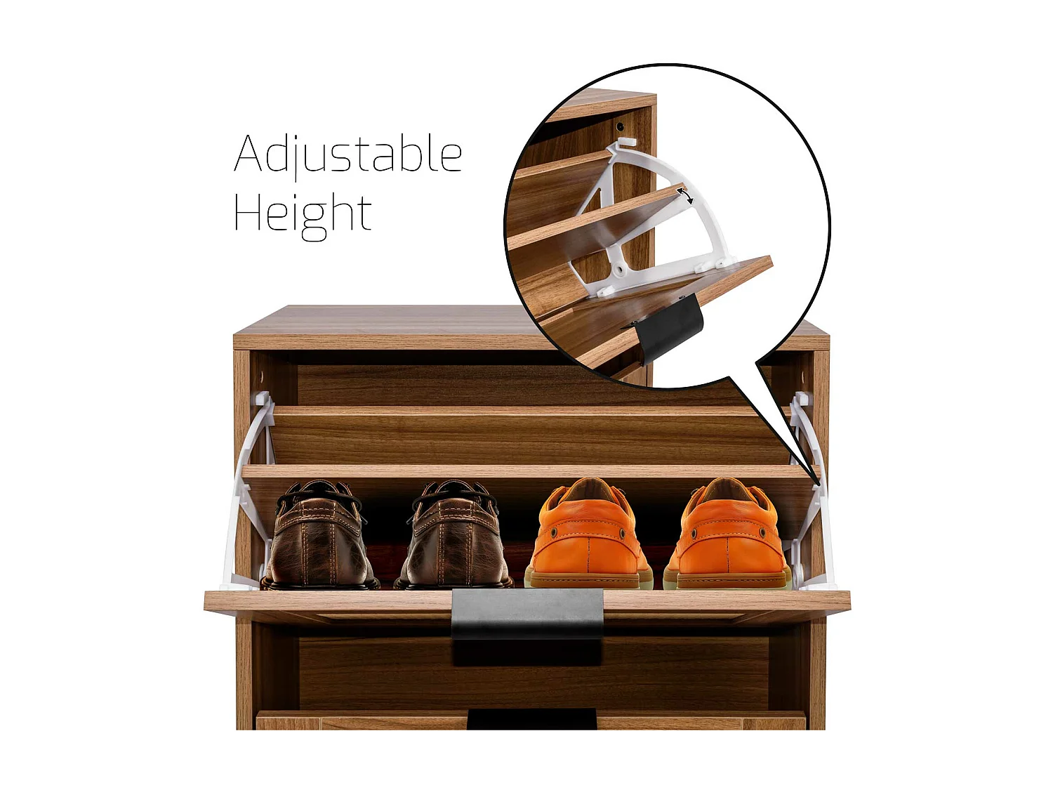 Mariachi - Sapateira com 3 prateleiras em madeira e rattan