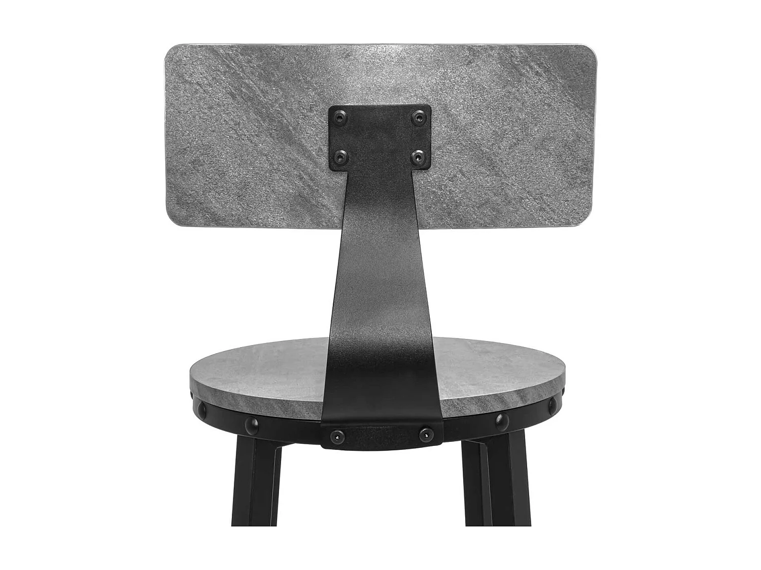 Shelby - Set di 2 sgabelli alti, sgabelli da bar con schienale in stile industriale, legno grigio