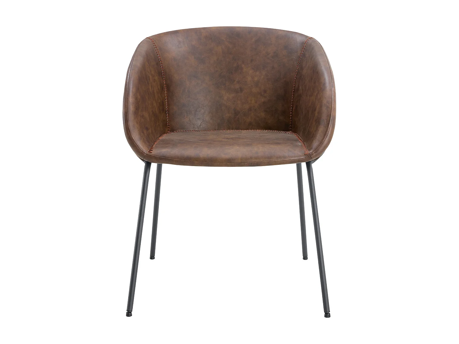 Lot de 2 chaises en simili marron ANDRÉ - HAPPY GARDEN