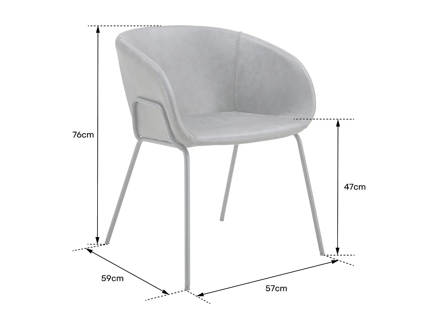 Lot de 2 chaises en simili marron ANDRÉ - HAPPY GARDEN