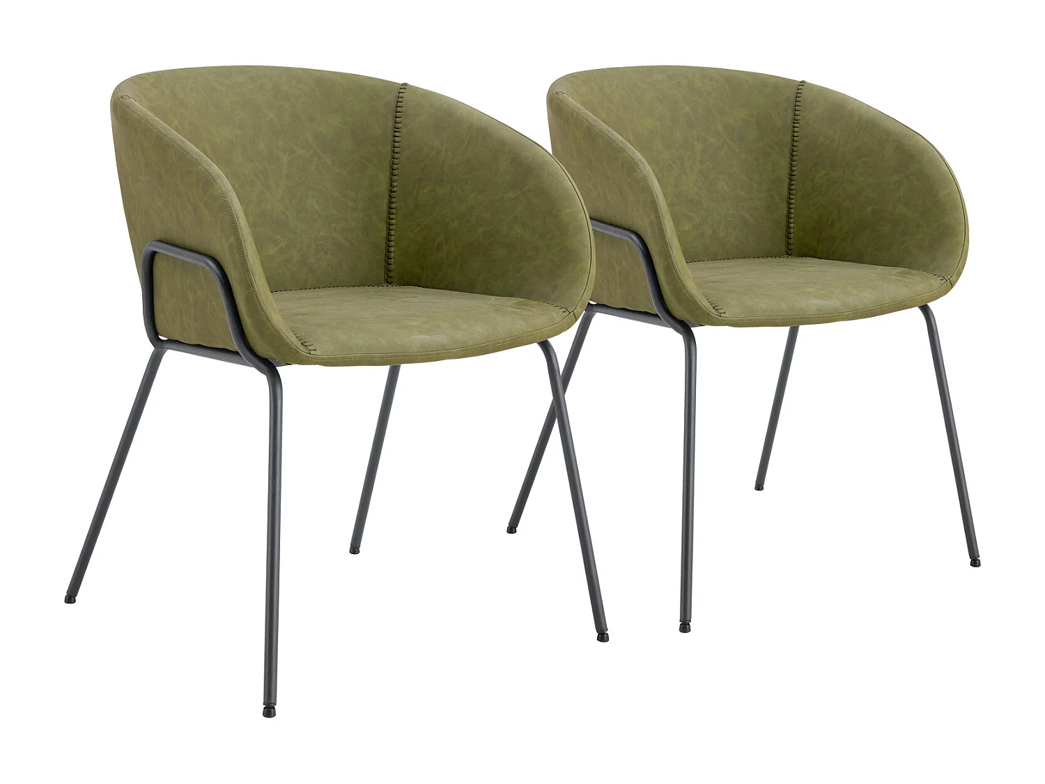 Lot de 2 chaises en simili vert ANDRÉ - HAPPY GARDEN