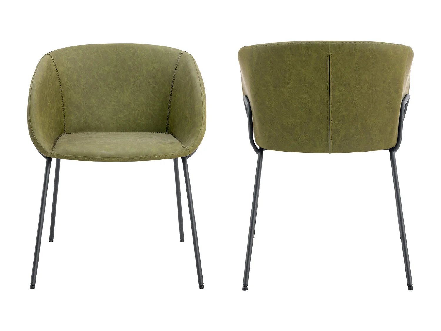 Lot de 2 chaises en simili vert ANDRÉ - HAPPY GARDEN