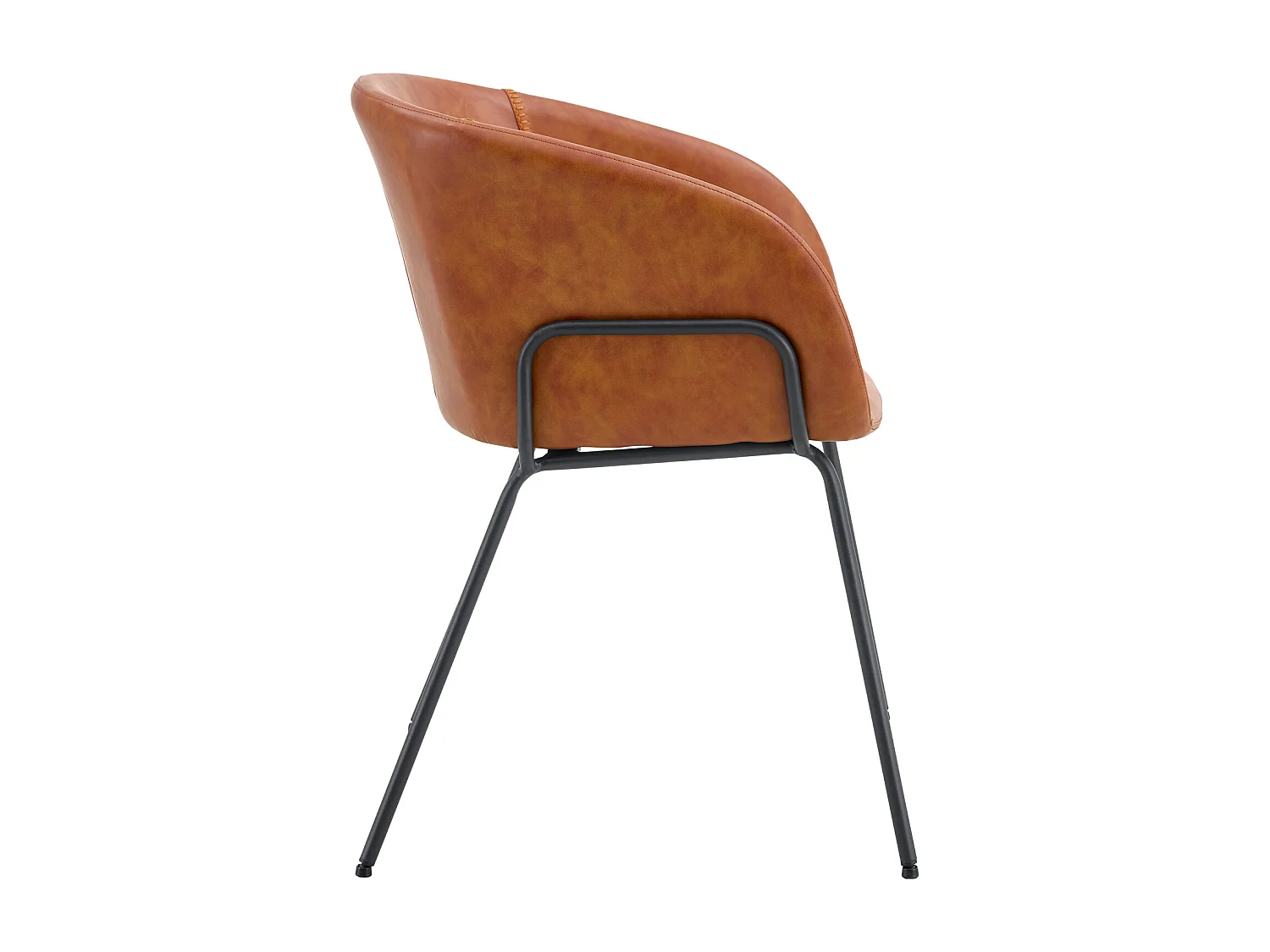 Set van 2 ANDRÉ cognac imitatie stoelen