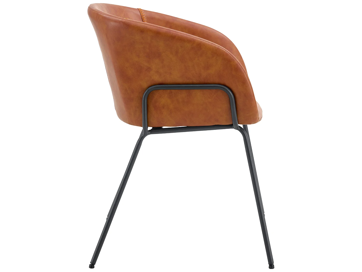 Lot de 2 chaises en simili cognac ANDRÉ - HAPPY GARDEN