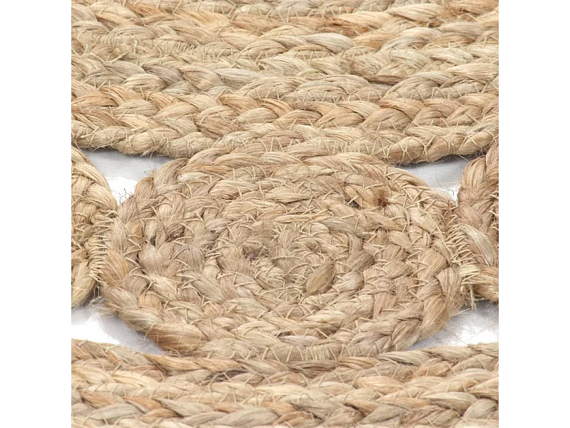 Teppich Geflochten Jute 150 cm Rund