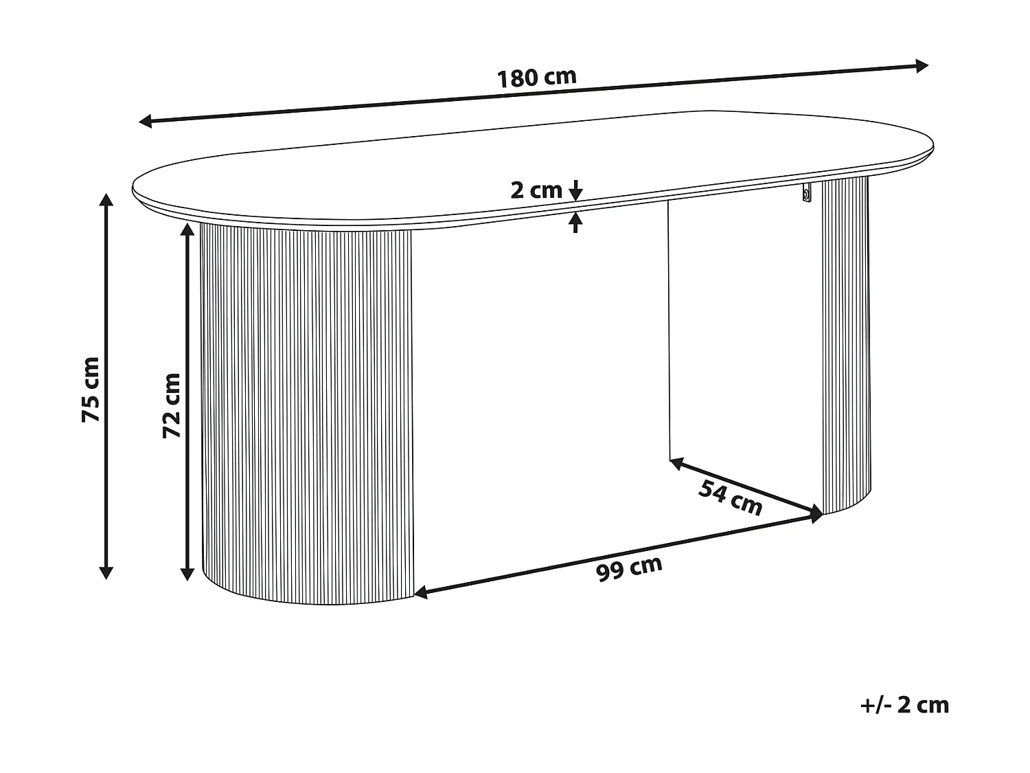 Eettafel SAVORY Lichtbruin 180 cm 90 cm