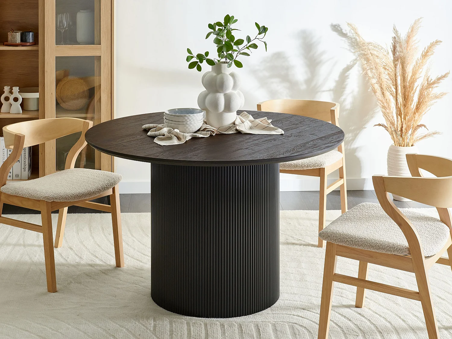 Table de repas SHEHO Noir 120 cm 120 cm