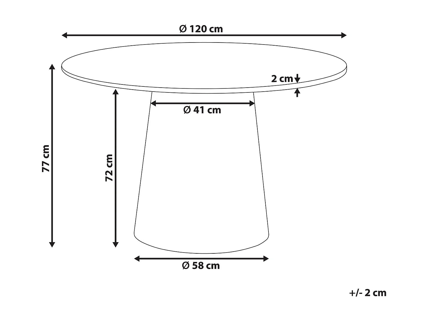 Table de repas OYEN Marron foncé 120 cm 120 cm