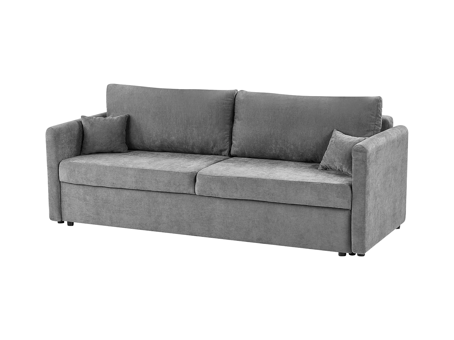 Canapé-lit 3 places BLEIK Tissu Gris clair avec rangement