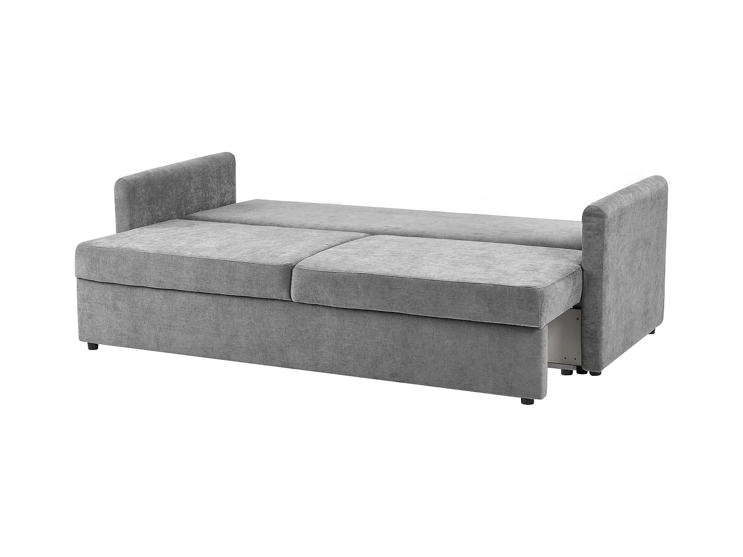 Canapé-lit 3 places BLEIK Tissu Gris clair avec rangement