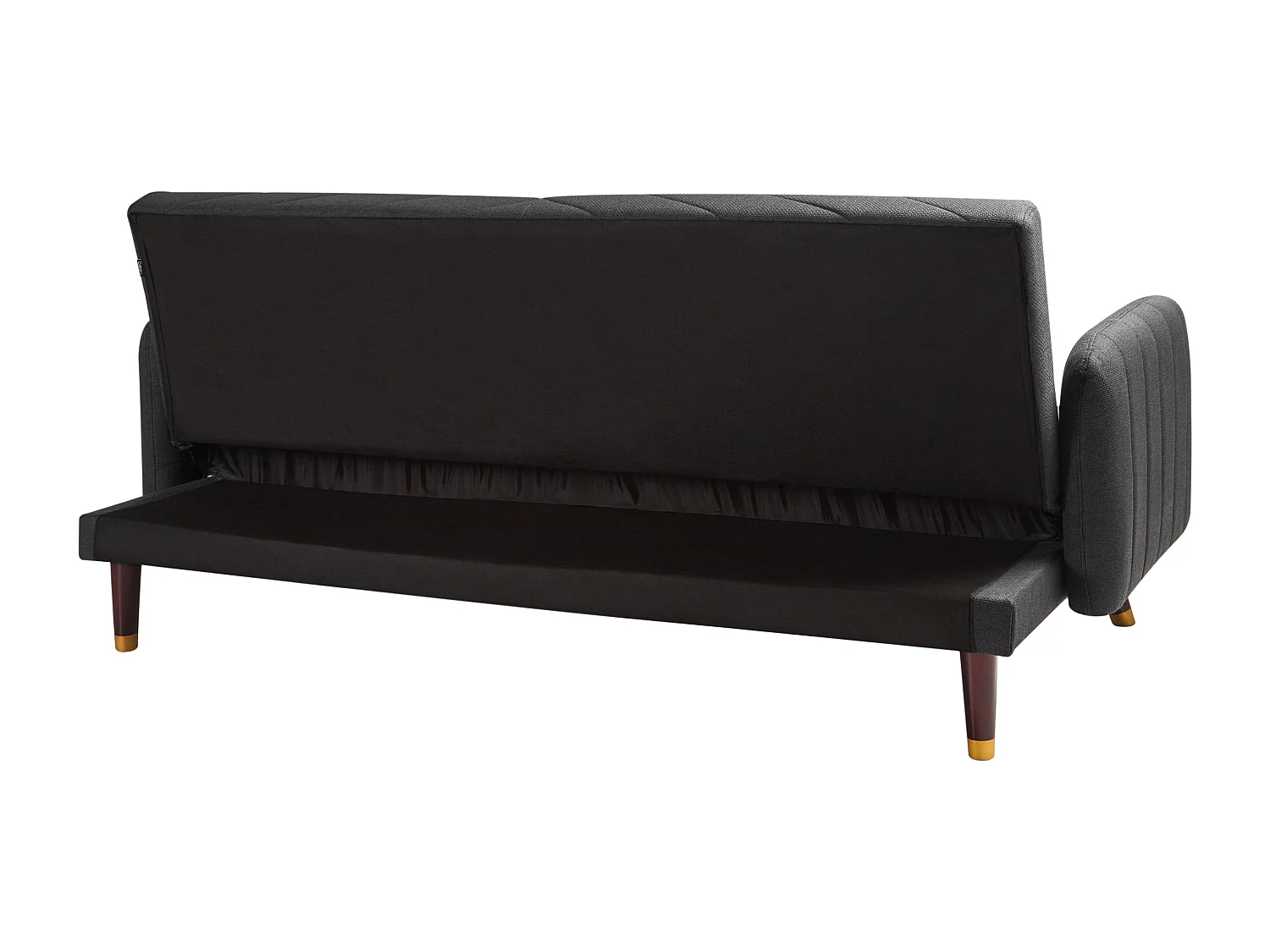 Divano letto SENJA Lino sintetico Nero 3 posti