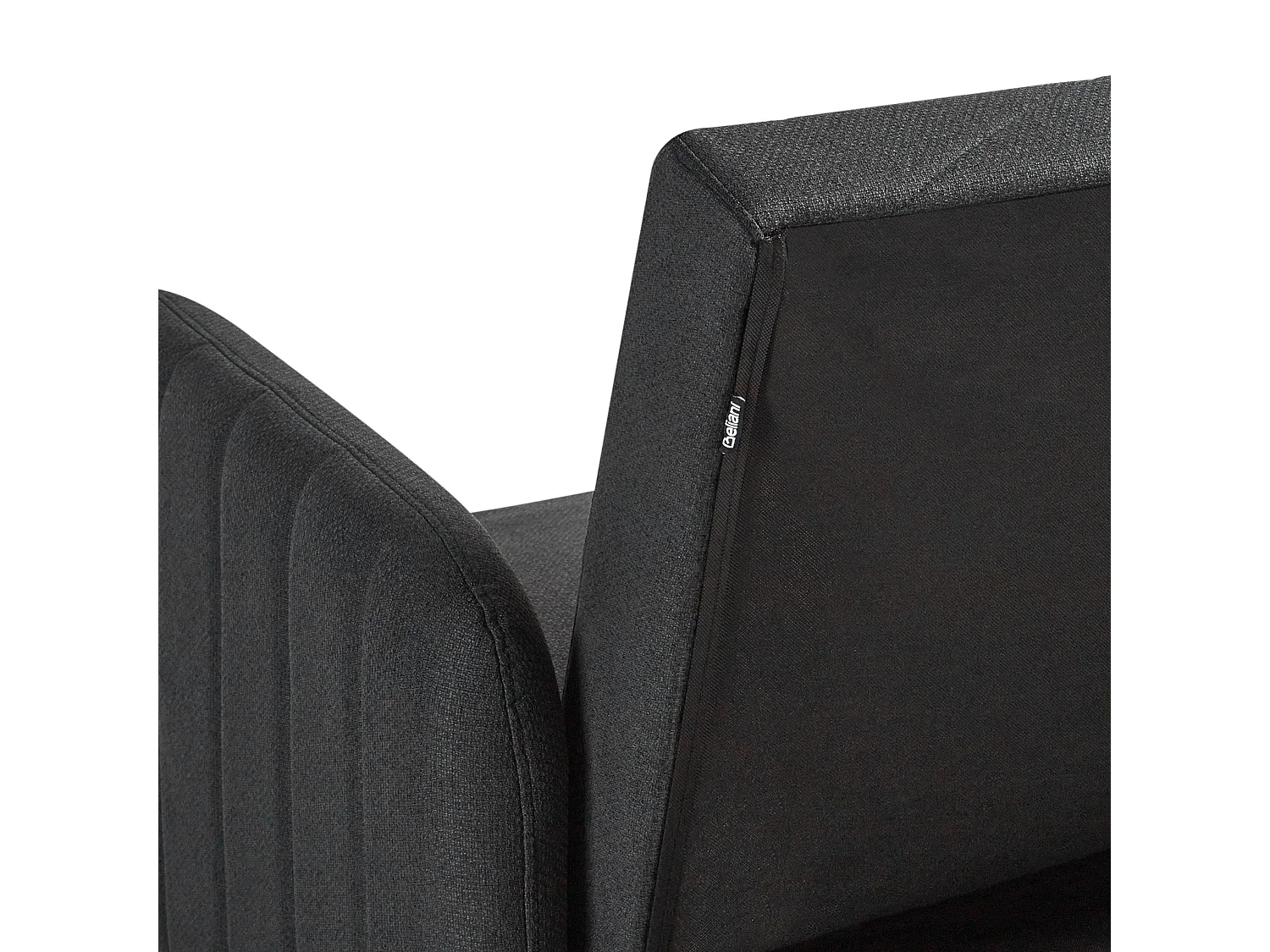 3-Sitzer Sofa klappbar Kunstleinen schwarz gesteppt Schlafsofa Retro-Stil Senja