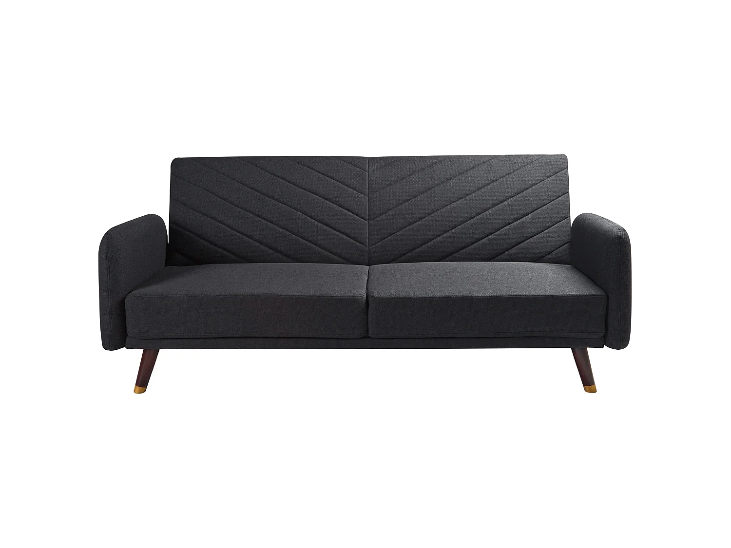 Divano letto SENJA Lino sintetico Nero 3 posti