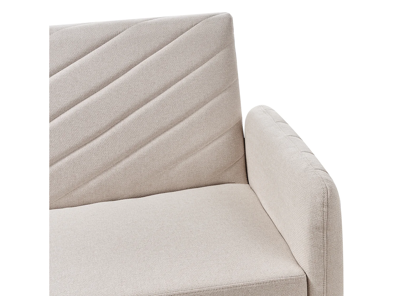 3-Sitzer Sofa klappbar Kunstleinen hellbeige gesteppt Schlafsofa Retro Senja