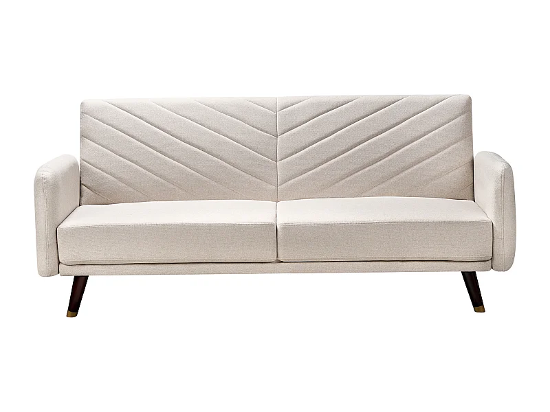 Sofá-cama SENJA Linho sintético Creme claro 3 lugares