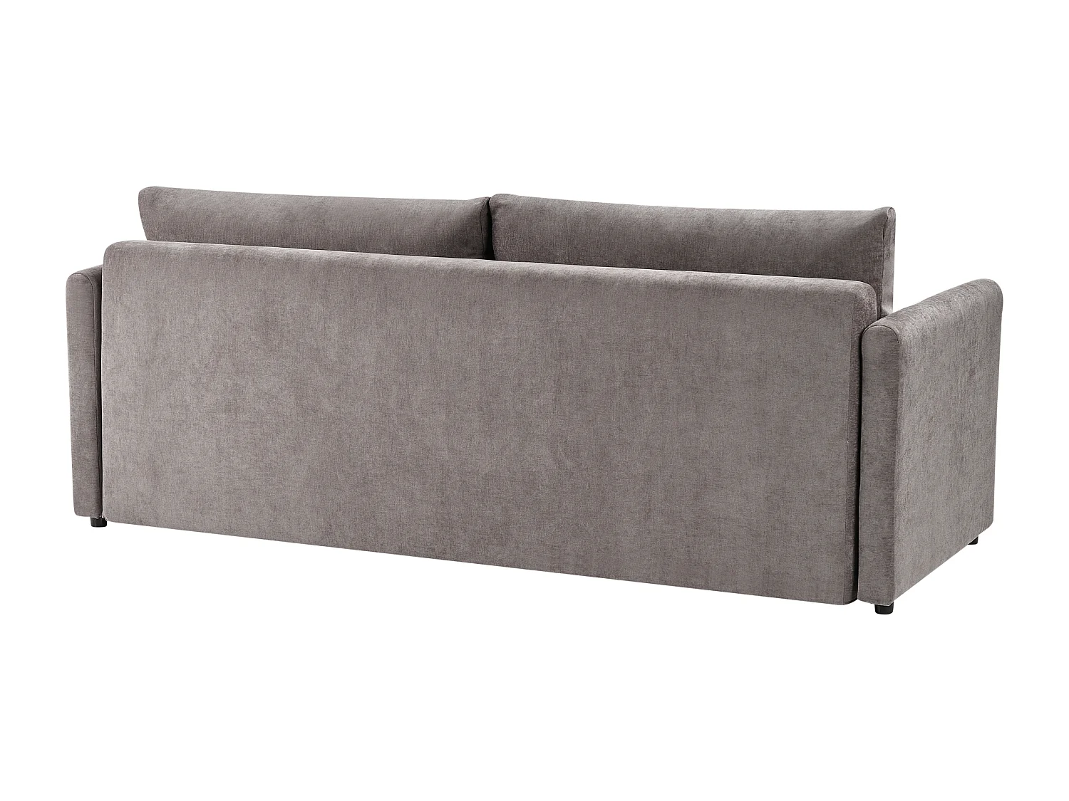 Canapé-lit 3 places BLEIK Tissu Taupe avec rangement