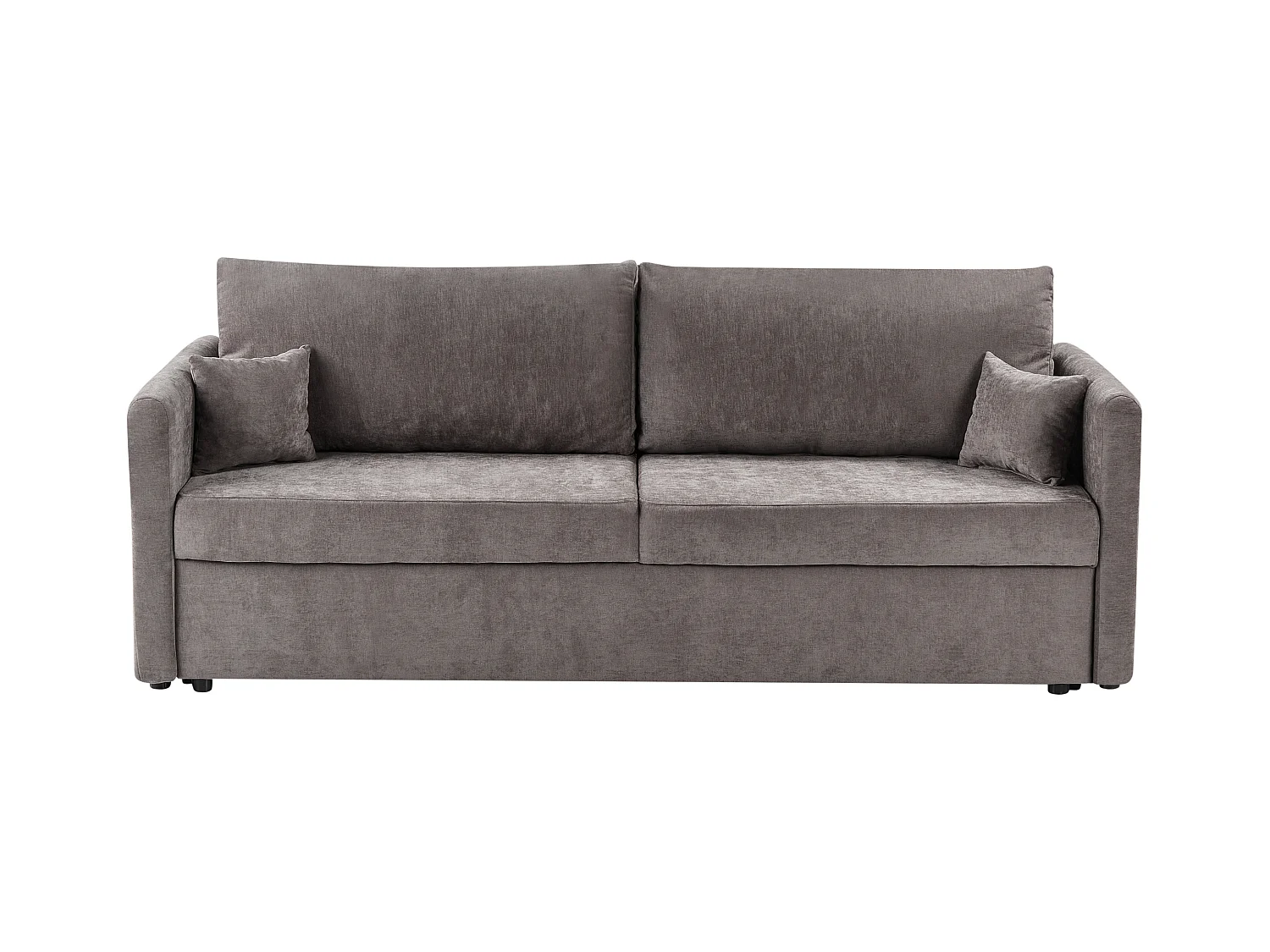Schlafsofa BLEIK Stoff Taupe mit Stauraum 3-Sitzer