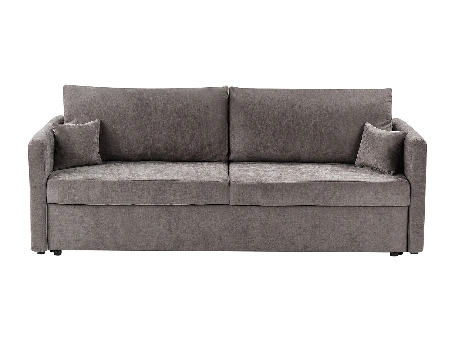 Schlafsofa BLEIK Stoff Taupe mit Stauraum 3-Sitzer