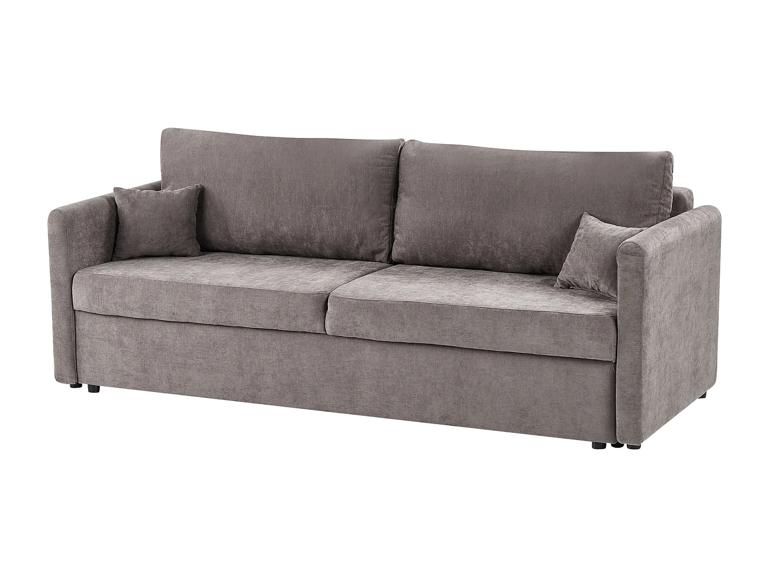 Schlafsofa BLEIK Stoff Taupe mit Stauraum 3-Sitzer