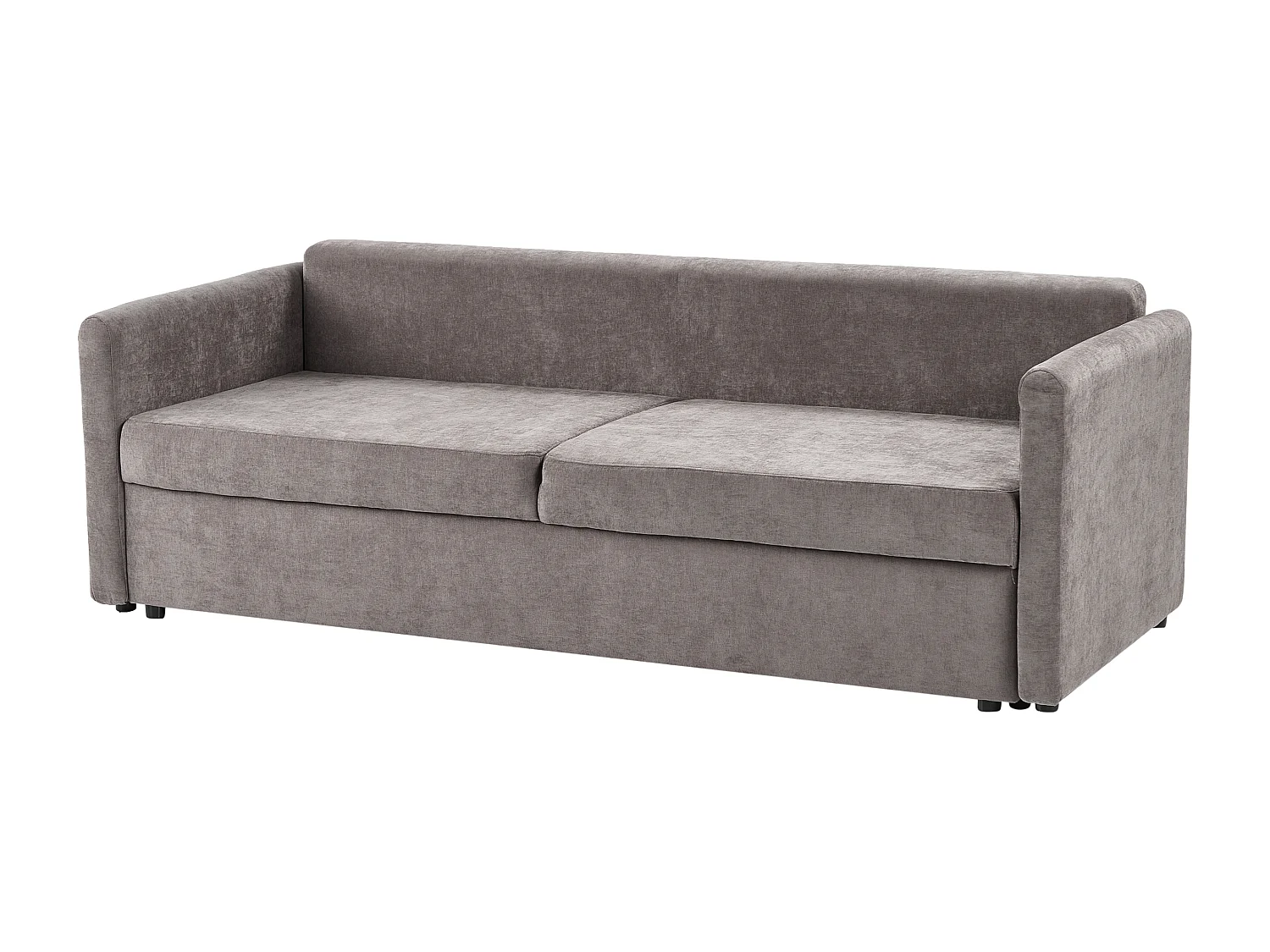 Schlafsofa BLEIK Stoff Taupe mit Stauraum 3-Sitzer