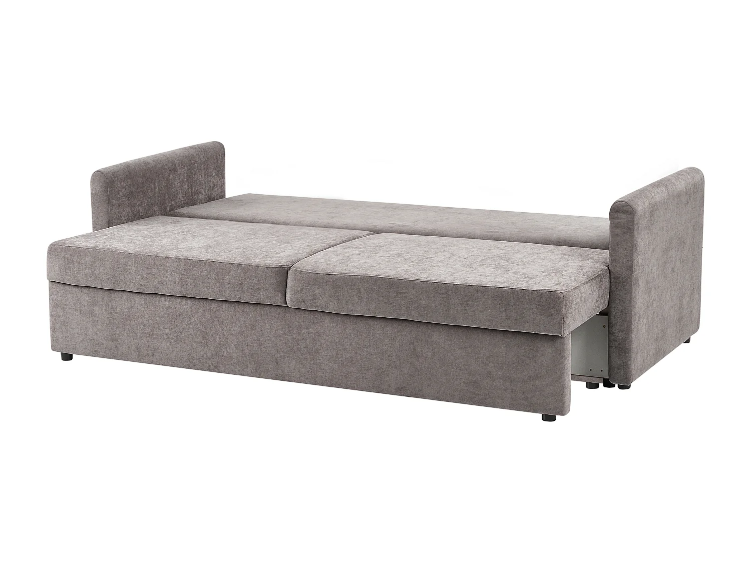 Schlafsofa BLEIK Stoff Taupe mit Stauraum 3-Sitzer