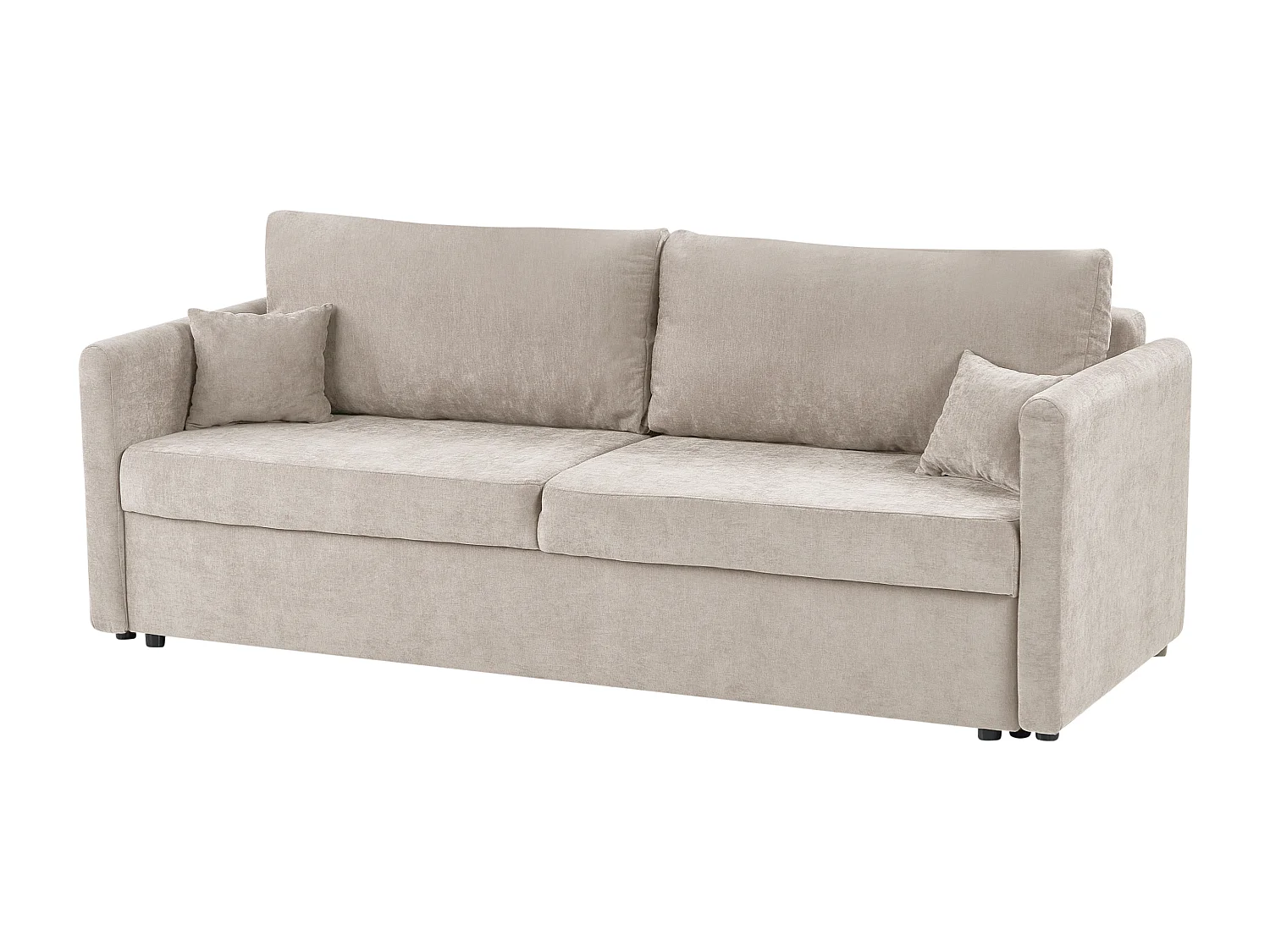 Slaapbank BLEIK Stof Lichtbeige met opbergruimte 3-zitter