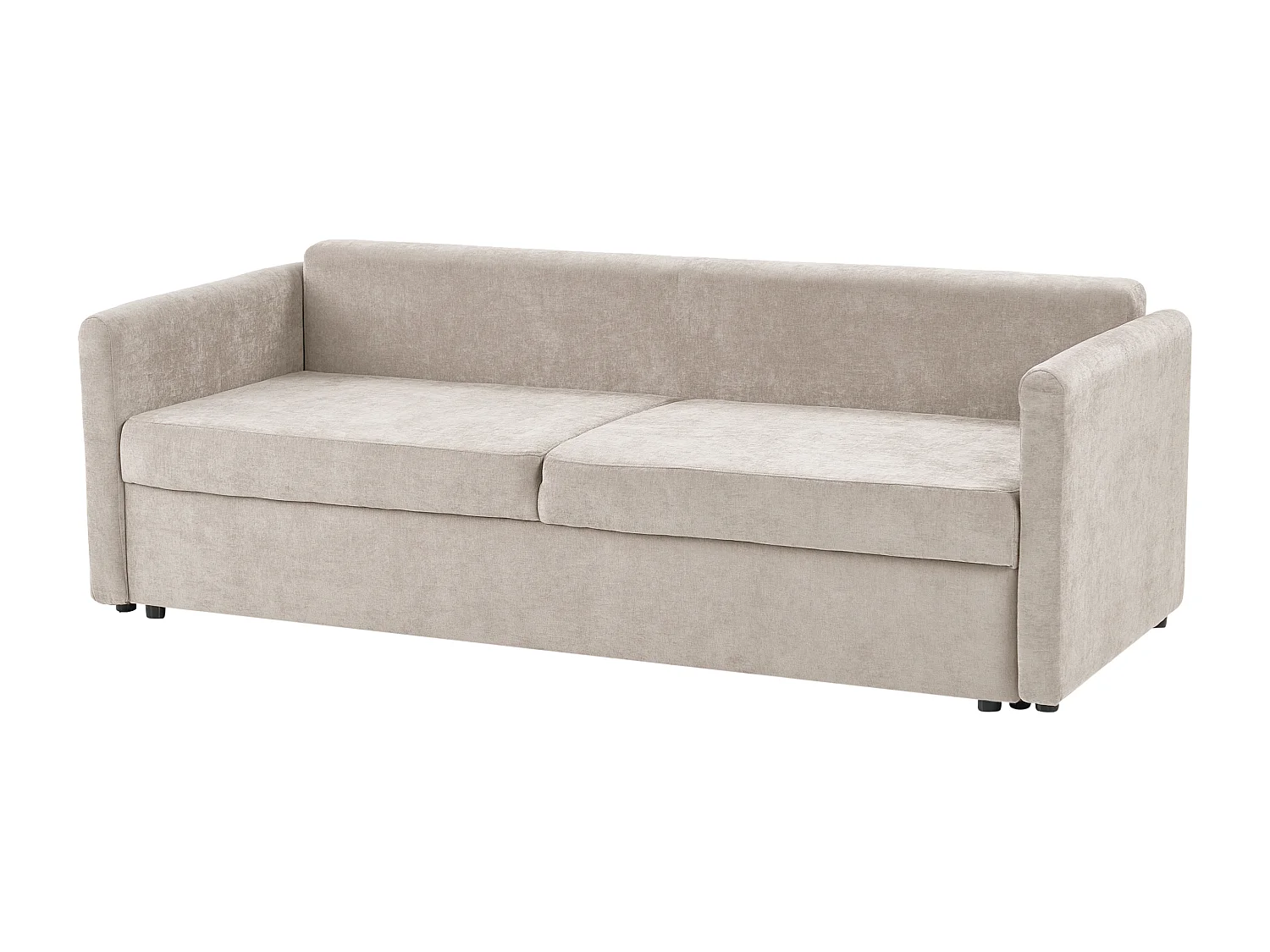 Slaapbank BLEIK Stof Lichtbeige met opbergruimte 3-zitter