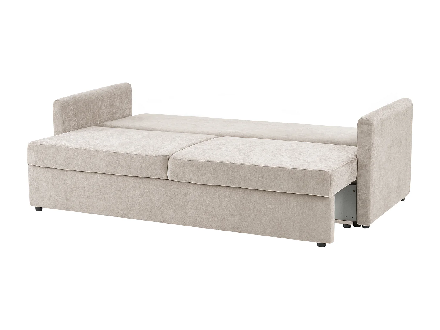 Slaapbank BLEIK Stof Lichtbeige met opbergruimte 3-zitter