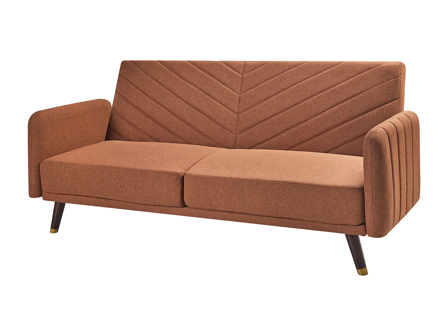 Sofa rozkładana SENJA Len syntetyczny Pomarańczowy dla 3 osób