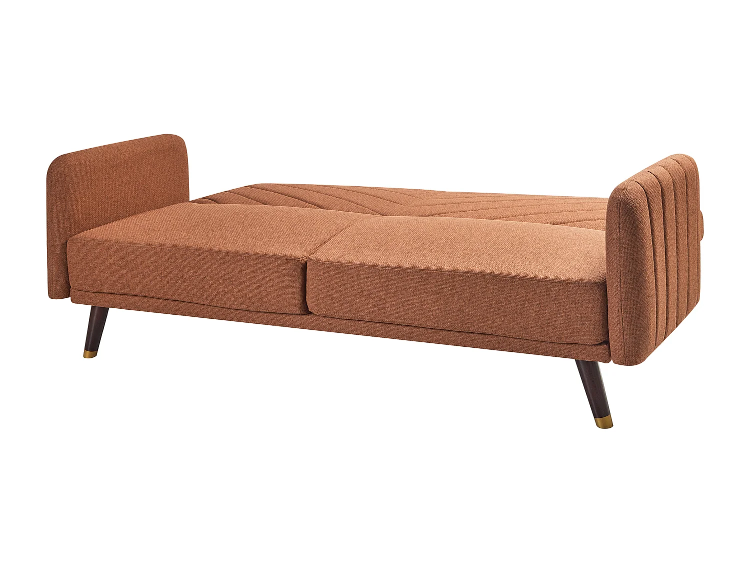 Sofa rozkładana SENJA Len syntetyczny Pomarańczowy dla 3 osób