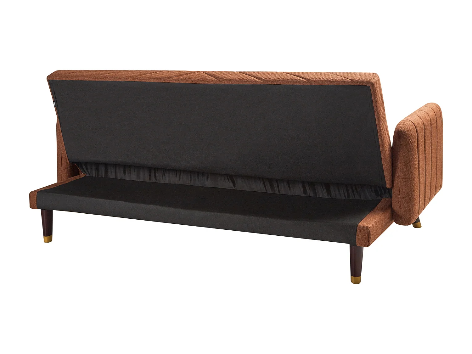 Sofa rozkładana SENJA Len syntetyczny Pomarańczowy dla 3 osób